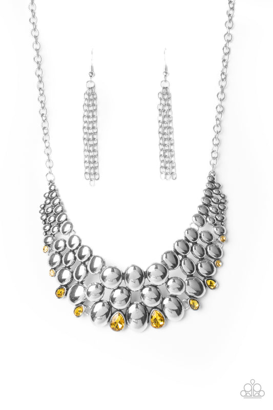 Paparazzi - Powerhouse Party - Yellow Necklace