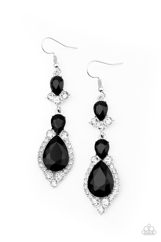 Paparazzi - Fully Flauntable - Black Earrings