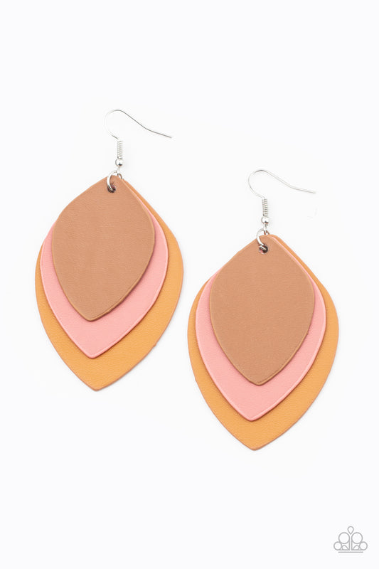 Paparazzi - Light as a LEATHER - Multi Earrings