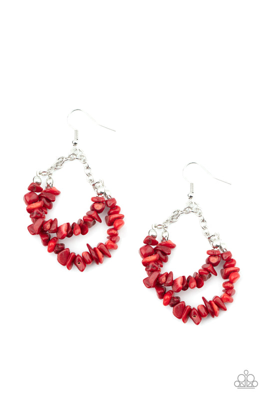 Paparazzi - Rainbow Rock Gardens - Red Earrings