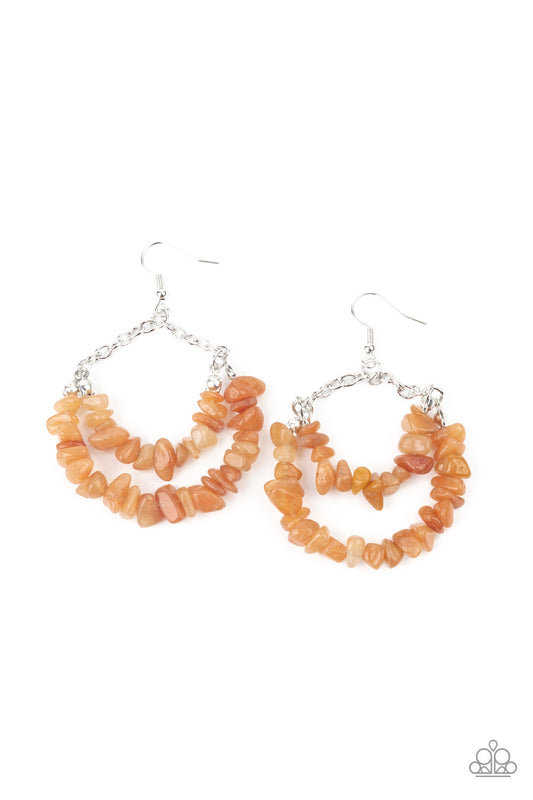 Paparazzi - Rainbow Rock Gardens - Orange Earrings