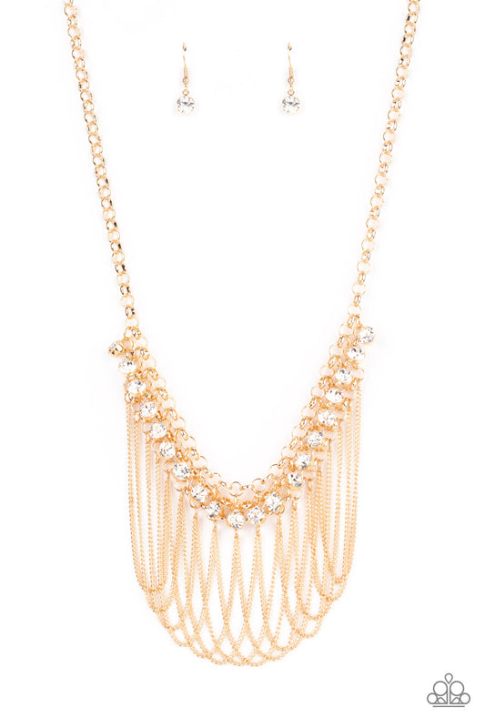 Paparazzi- Flaunt Your Fringe - Gold Necklace