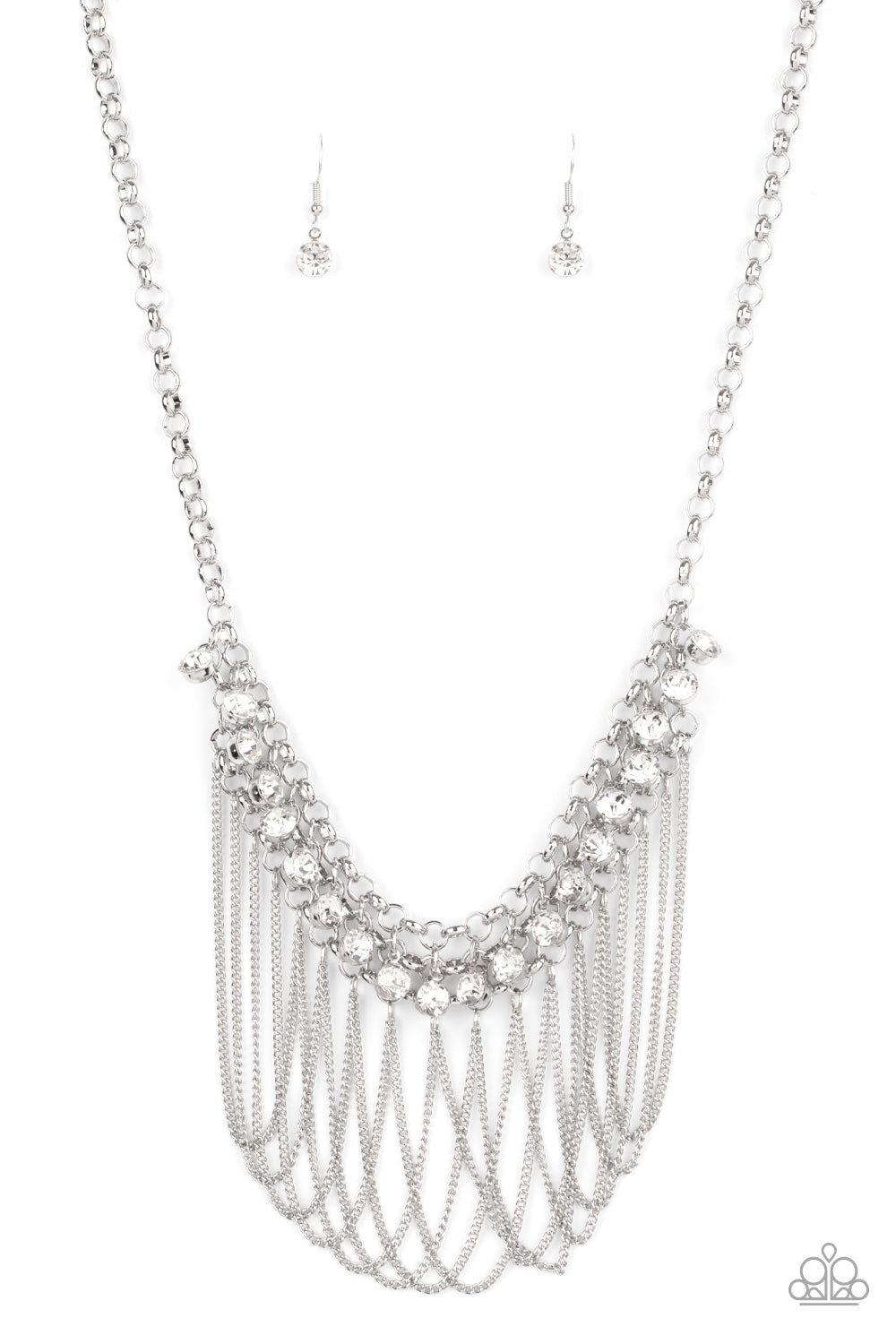 Paparazzi - Flaunt Your Fringe - White Necklace