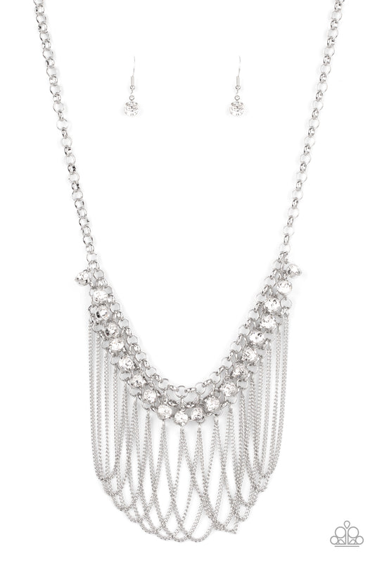 Paparazzi - Flaunt Your Fringe - White Necklace