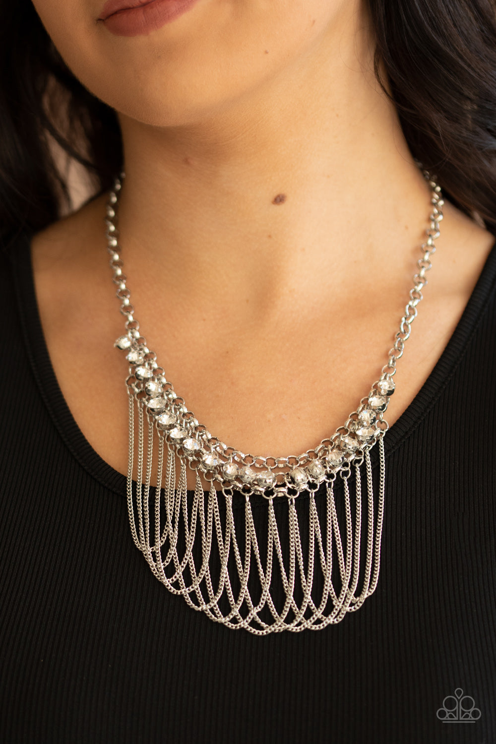 Paparazzi - Flaunt Your Fringe - White Necklace
