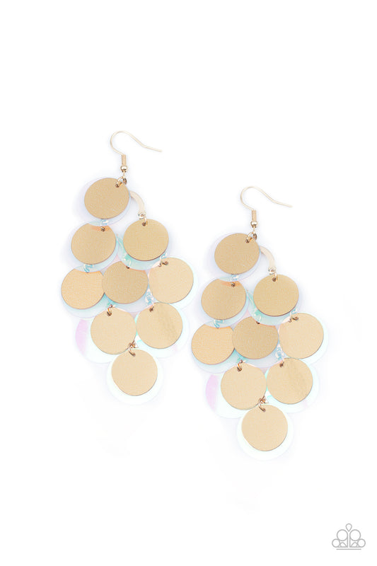 Paparazzi - Sequin Seeker - Gold Earrings