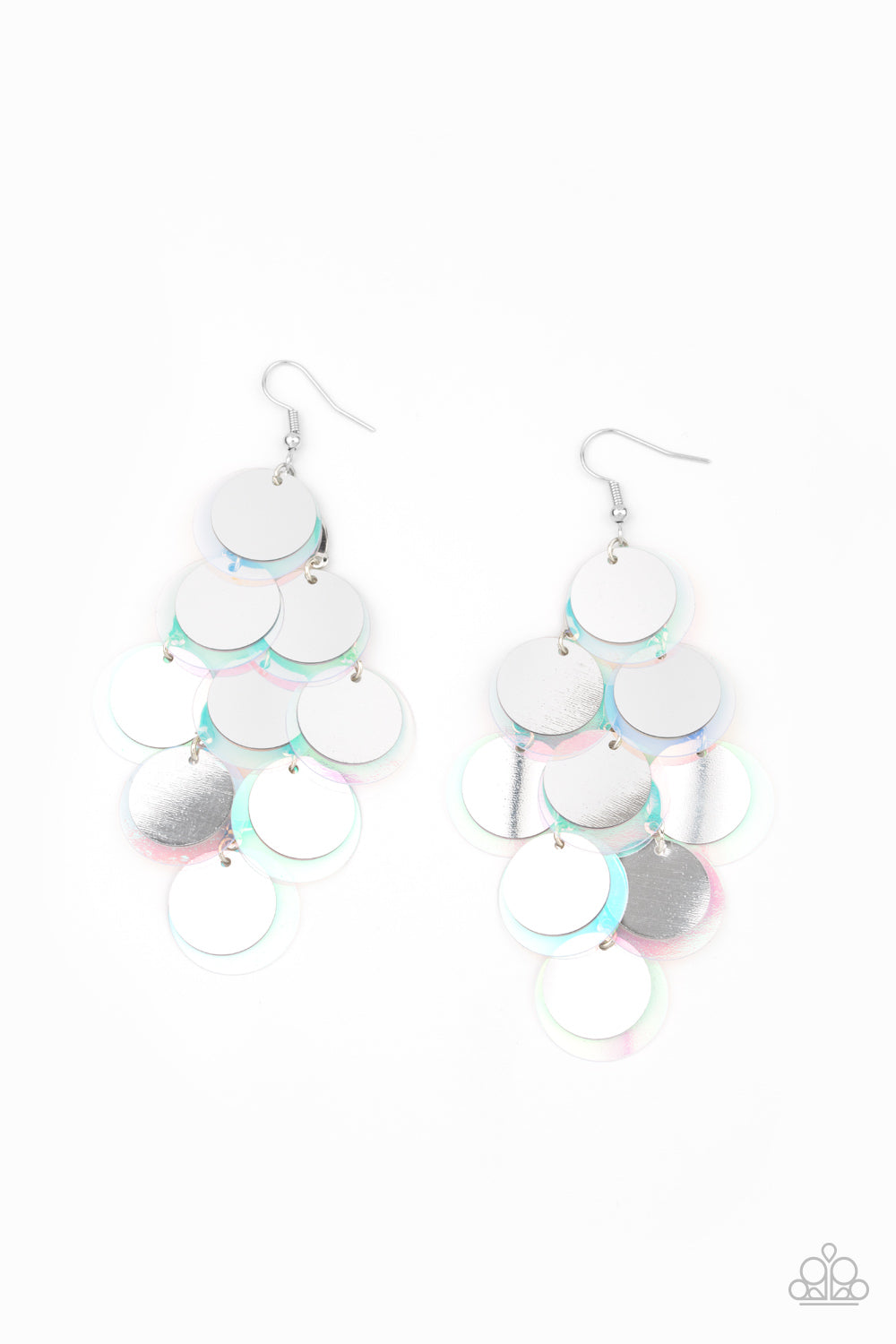 Paparazzi - Sequin Seeker - Silver Earrings