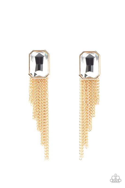 Paparazzi- Save for a REIGNy Day - Gold Post Earrings
