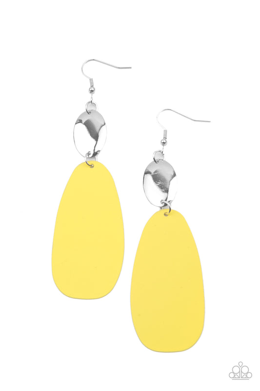 Paparazzi- Vivaciously Vogue - Yellow Earrings