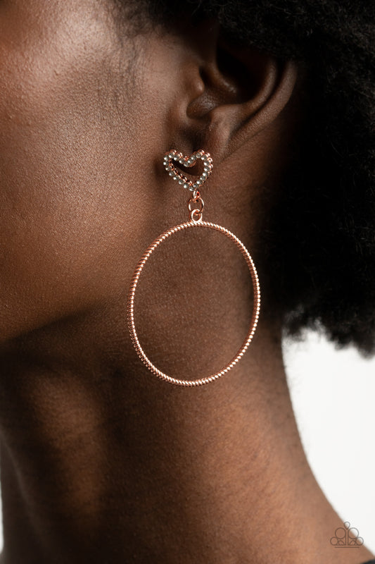 Paparazzi- Love Your Curves - Copper Earrings