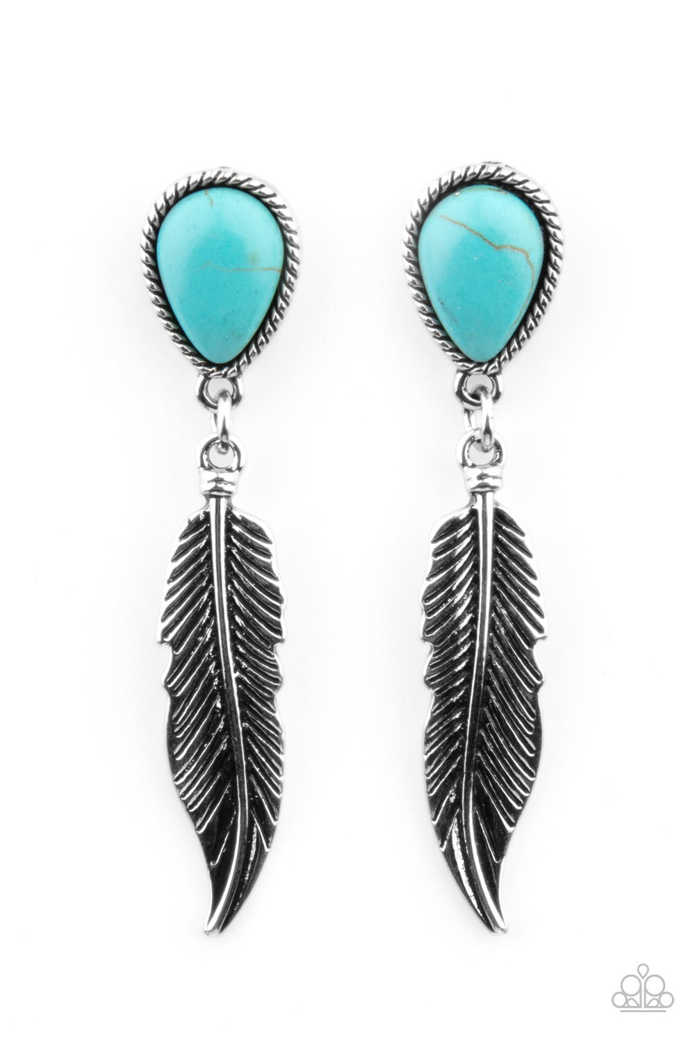 Paparazzi- Totally Tran-QUILL - Blue Earrings