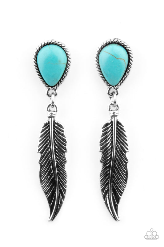 Paparazzi- Totally Tran-QUILL - Blue Earrings