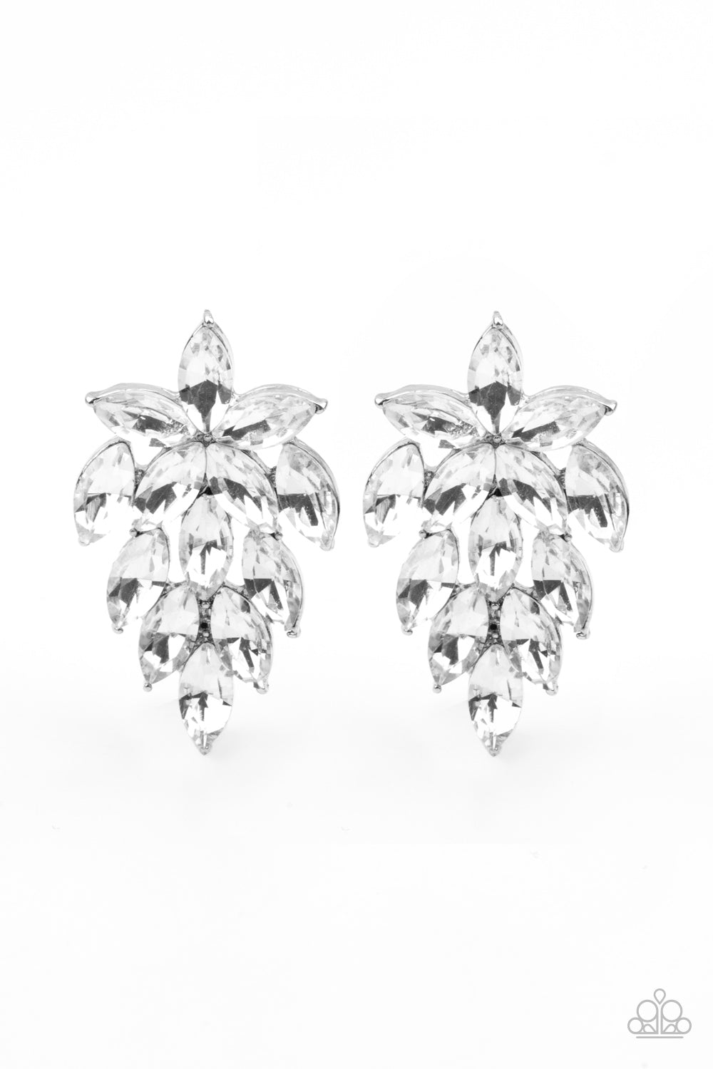 Paparazzi- They See Me Glowin - White Post Earrings