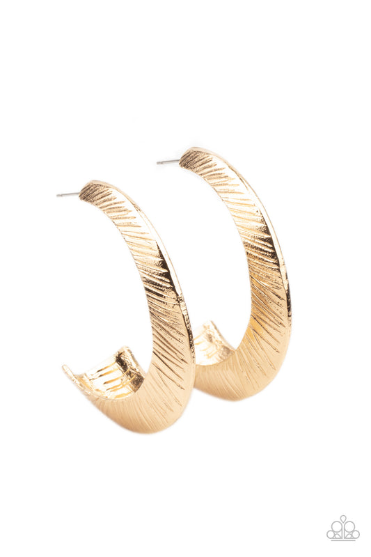 Paparazzi - I Double FLARE You - Gold Earrings