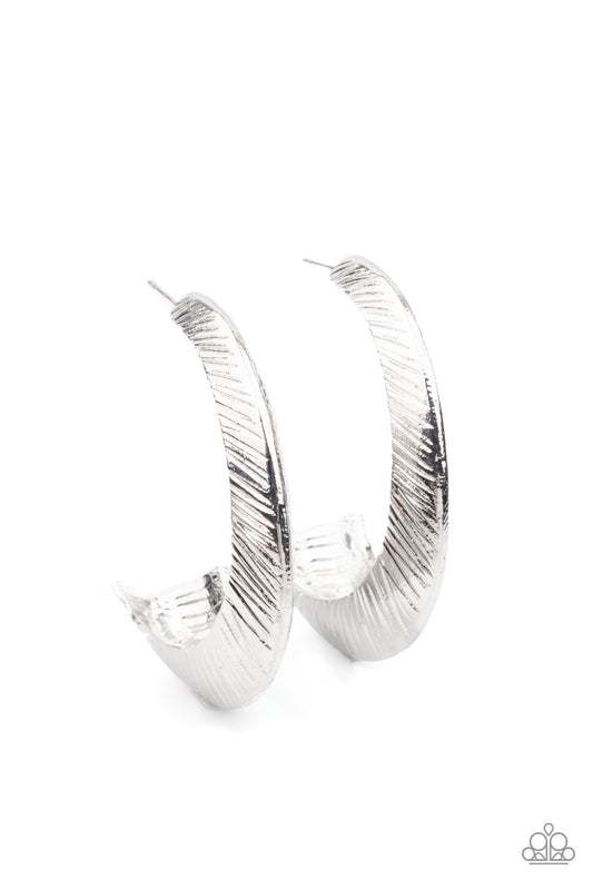 Paparazzi- I Double FLARE You - Silver Earrings