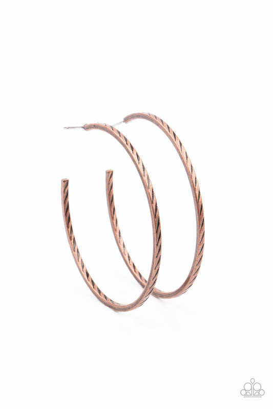 Paparazzi - Rural Reserve - Copper Hoop Earrings