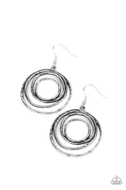 Paparazzi - Spiraling Out of Control - Silver Earrings