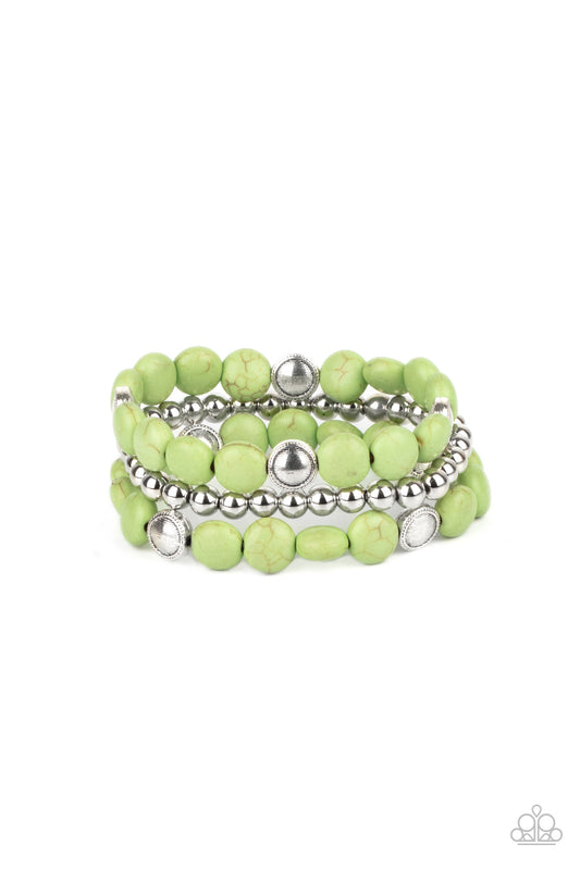 Paparazzi - Desert Verbena - Green Bracelet
