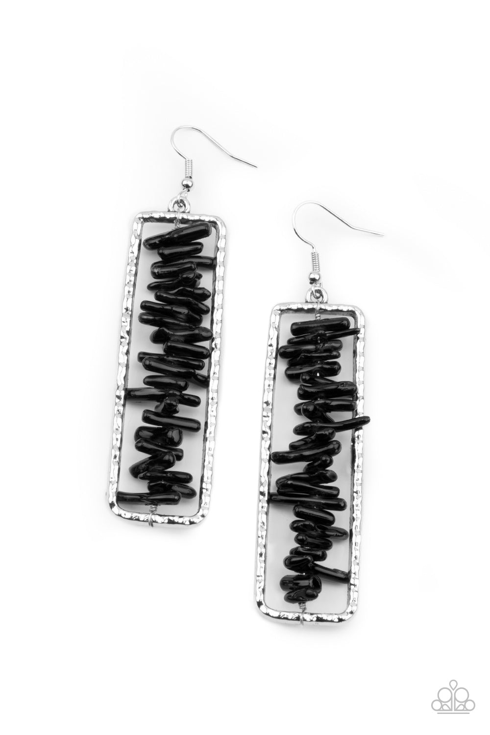 Paparazzi- Dont QUARRY, Be Happy Black Earrings