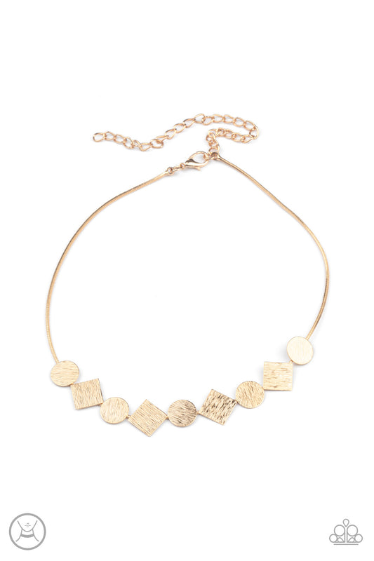 Paparazzi- Dont Get Bent Out Of Shape - Gold Choker Necklace