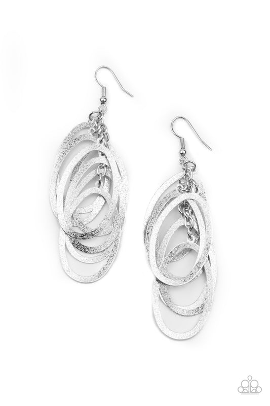 Paparazzi - Mind OVAL Matter - Silver Earrings