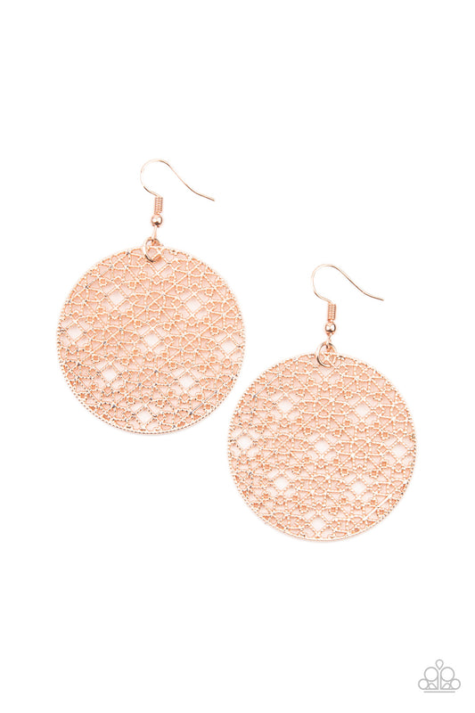 Paparazzi- Metallic Mosaic - Rose Gold Earrings