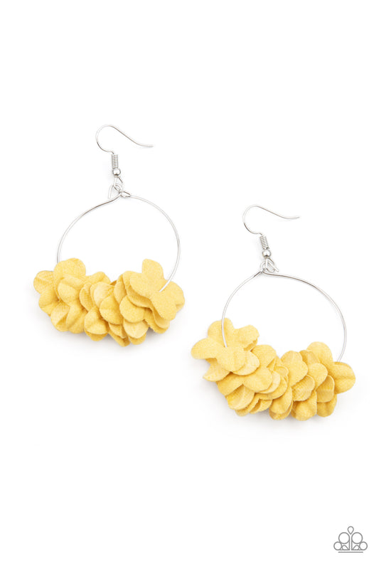 Paparazzi - Flirty Florets - Yellow Earrings