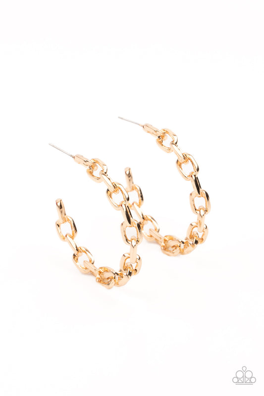 Paparazzi- Stronger Together - Gold Earrings