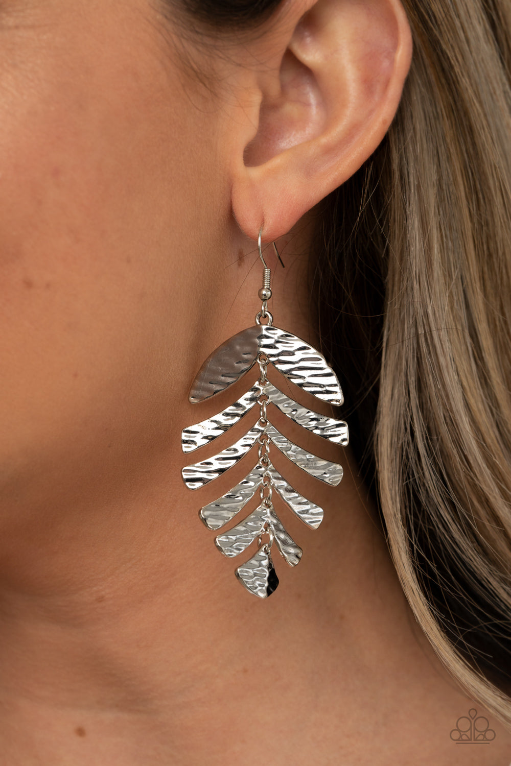Paparazzi- Palm Lagoon - Silver Earrings