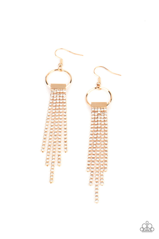 Paparazzi- Tapered Twinkle - Gold Earrings