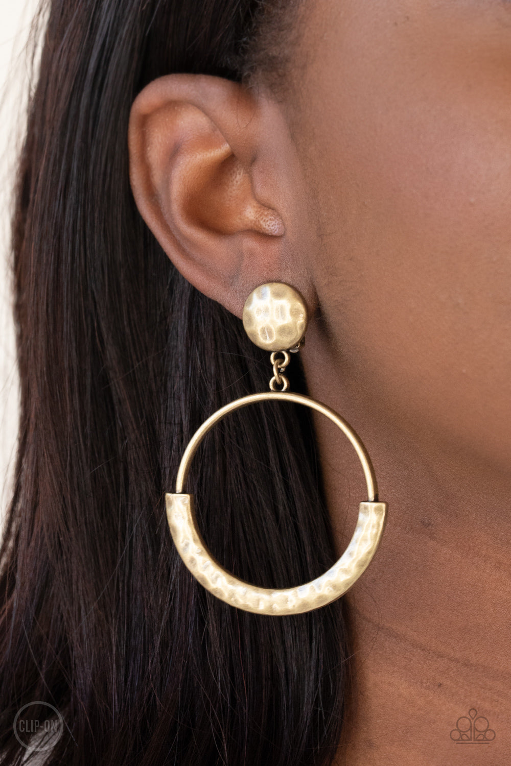 Paparazzi - Rustic Horizons - Brass Clip-On Earrings