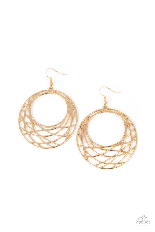 Paparazzi- Urban Lineup - Gold Earrings