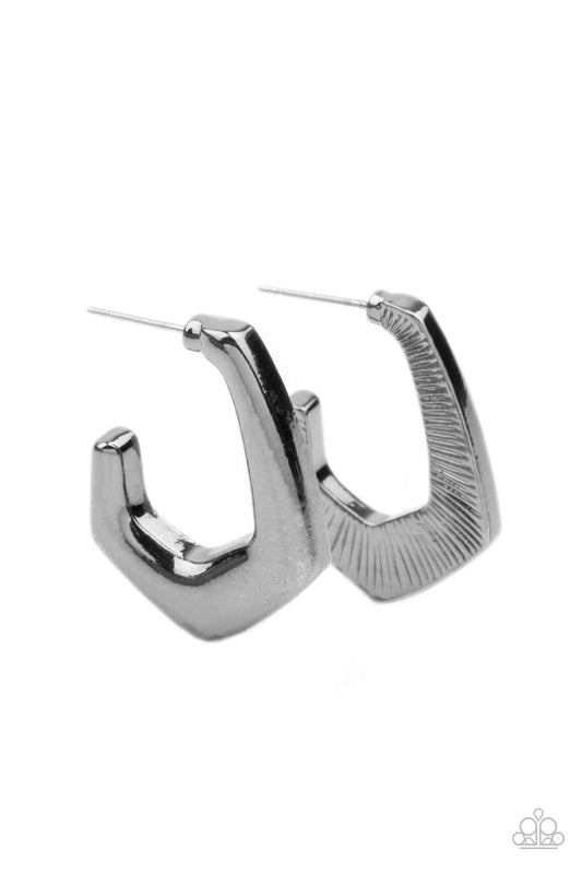Paparazzi - On The Hook - Black Earrings