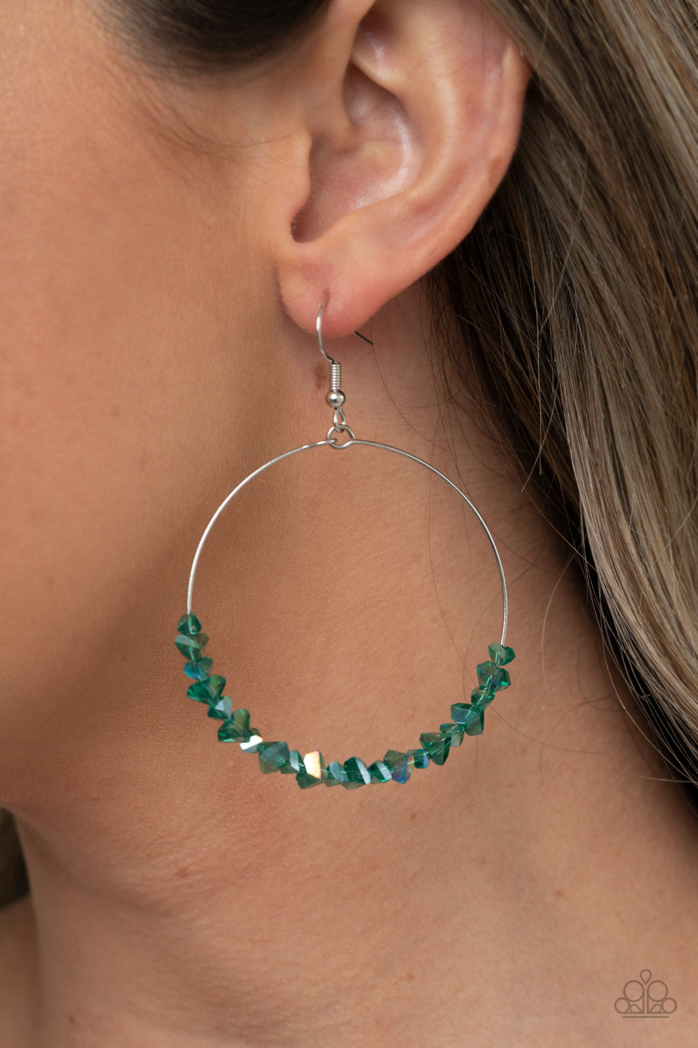 Paparazzi - Glimmering Go-Getter - Green Earrings