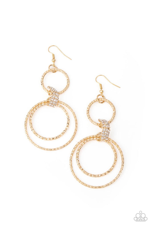 Paparazzi- Getting Hitched - Gold Earrings