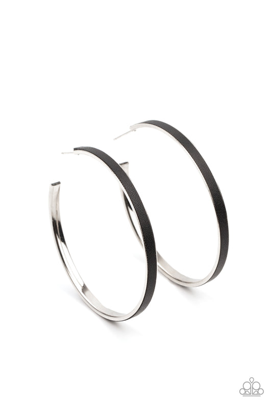 Paparazzi - Fearless Flavor - Black Hoop Earrings