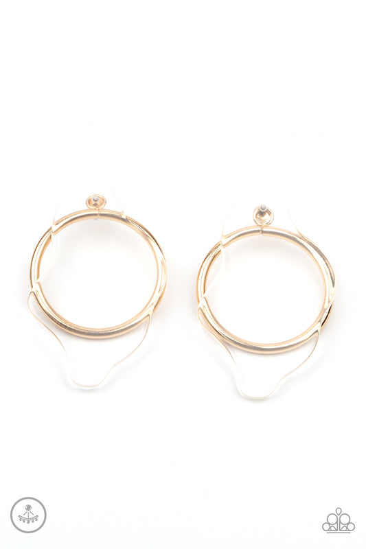 Paparazzi- Clear The Way! - Gold Post Earrings