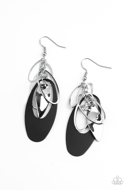 Paparazzi - Ambitious Allure - Black Earrings