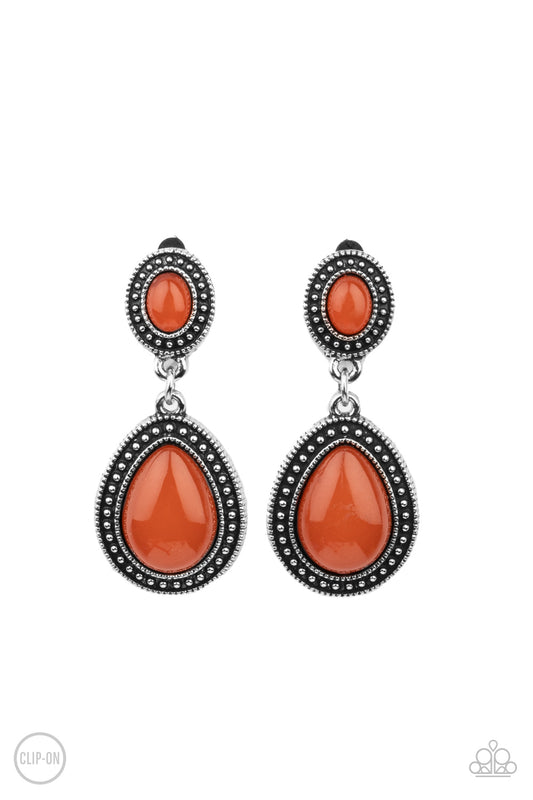 Paparazzi - Carefree Clairvoyance - Orange Earrings