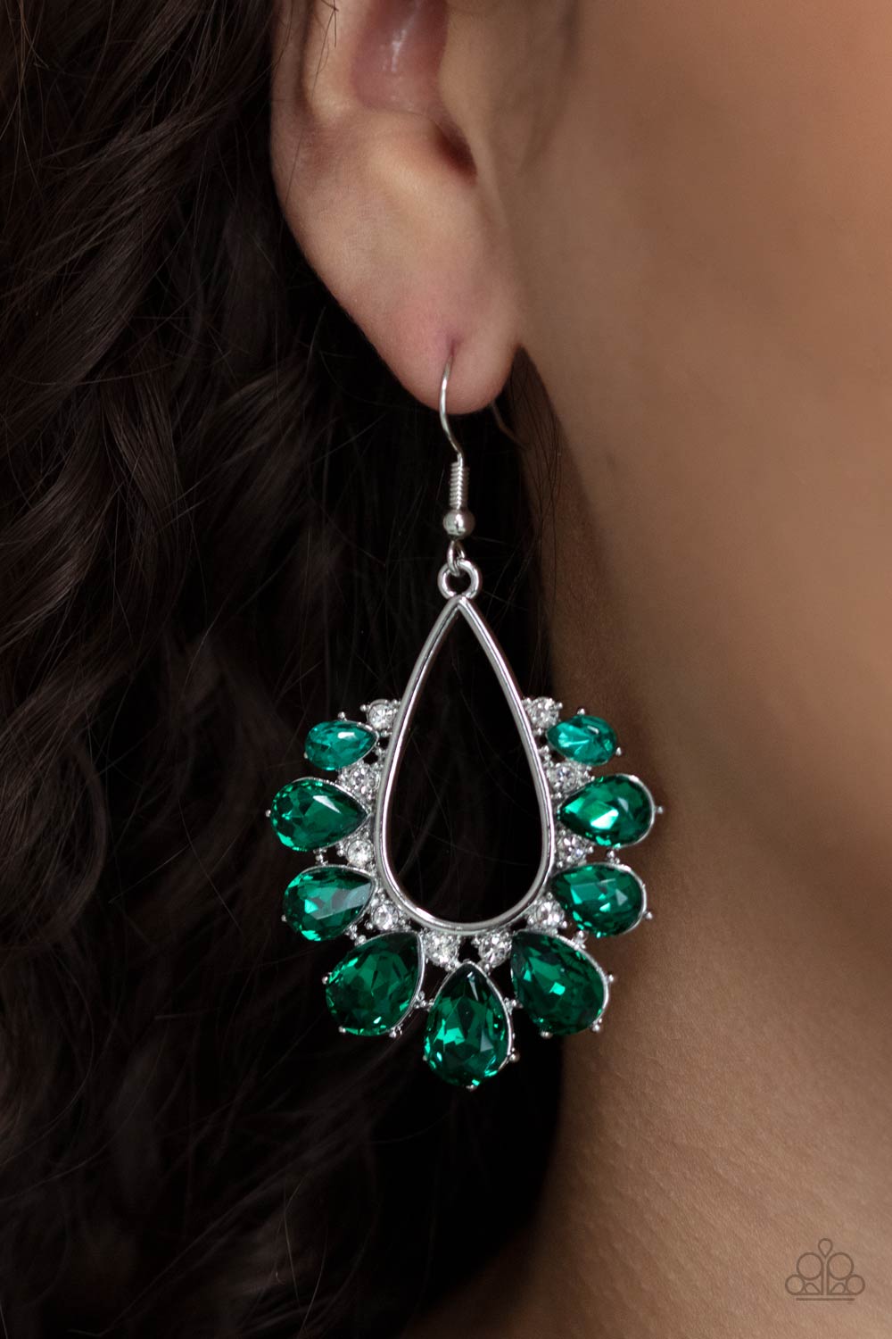 Paparazzi - Two Can Play That Game - Green Earrings