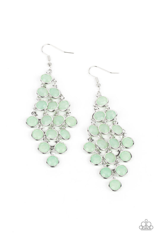Paparazzi - With All DEW Respect - Green Earrings