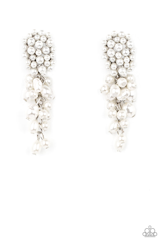 Paparazzi - Fabulously Flattering - White Earrings