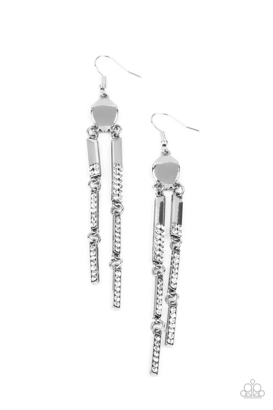 Paparazzi - Defined Dazzle - White Earrings