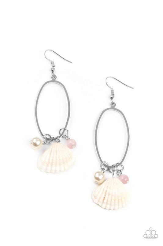 Paparazzi- This Too SHELL Pass - Pink Earrings
