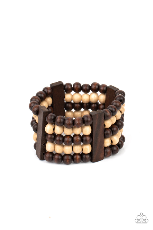 Paparazzi - Caribbean Catwalk - Brown Bracelet