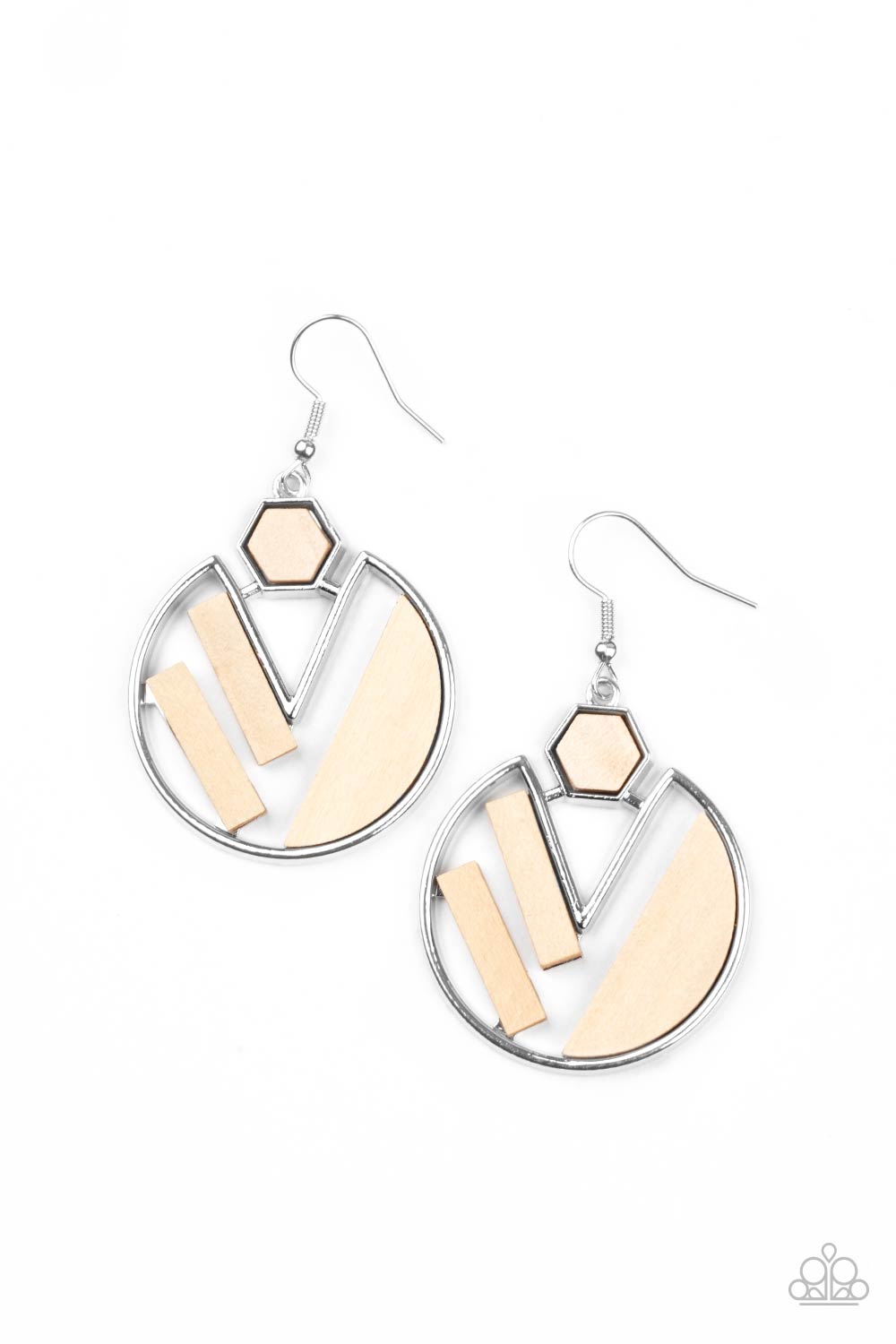 Paparazzi - Petrified Posh - White Earrings
