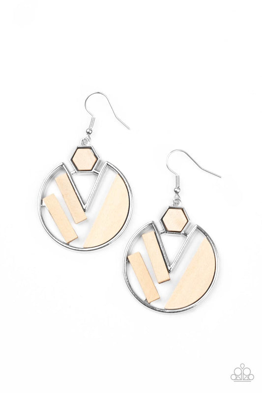 Paparazzi - Petrified Posh - White Earrings
