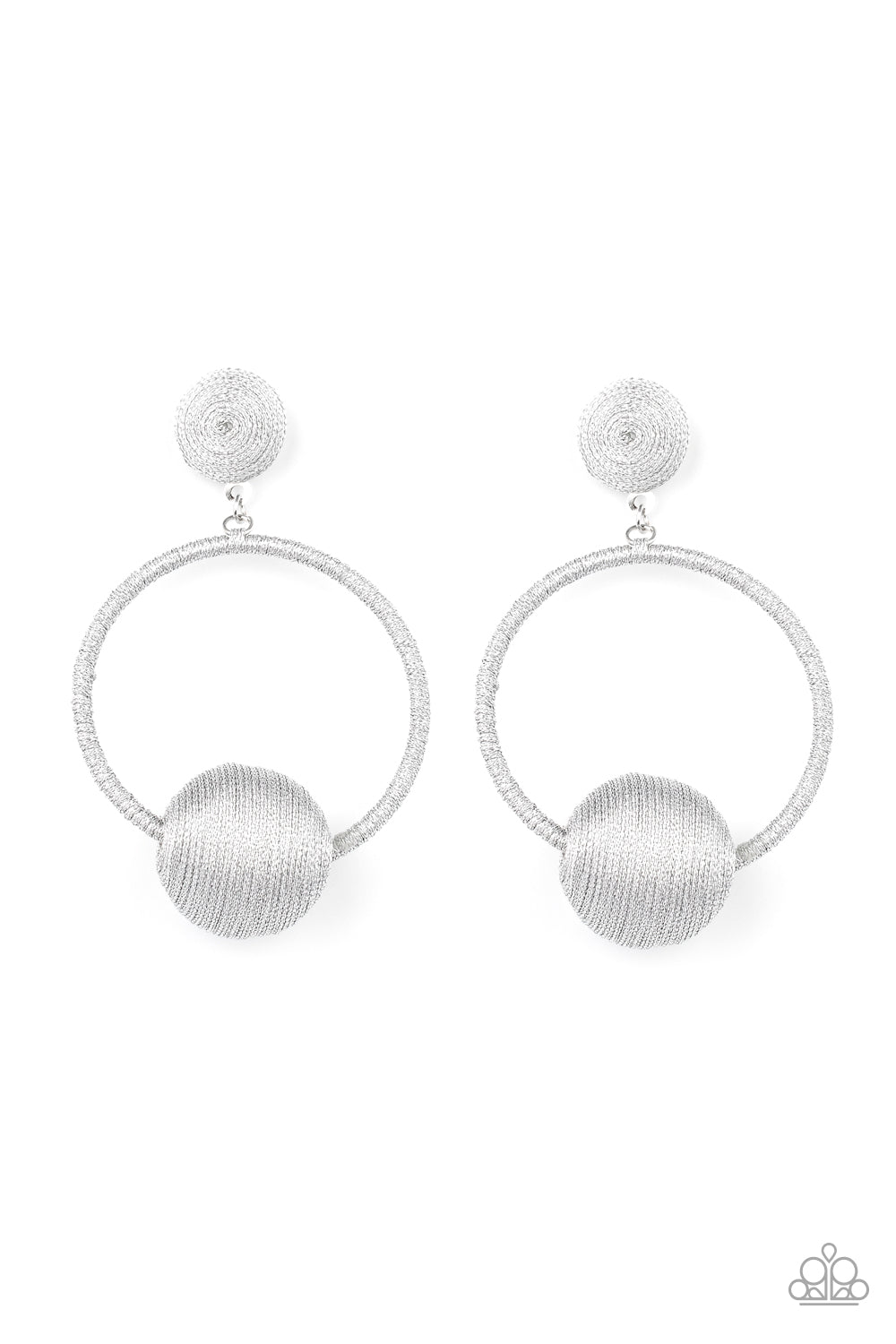 Paparazzi - Social Sphere - Silver Post Earrings