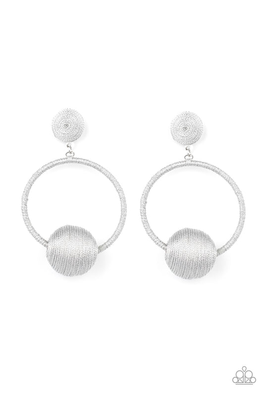 Paparazzi - Social Sphere - Silver Post Earrings