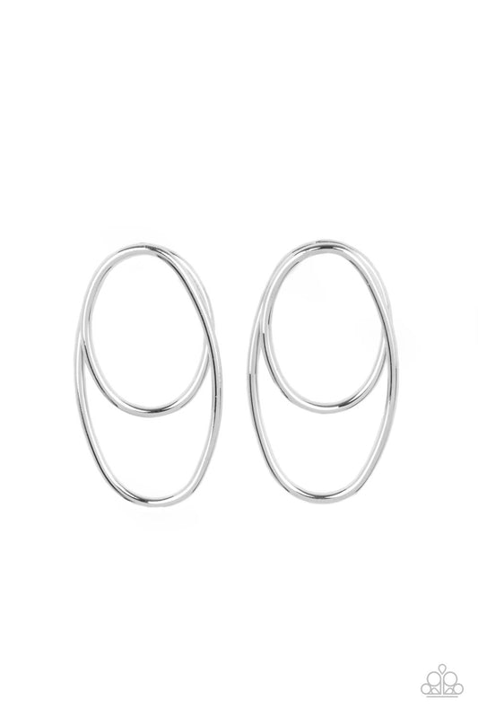 Paparazzi - So OVAL-Dramatic - Silver Post Earrings
